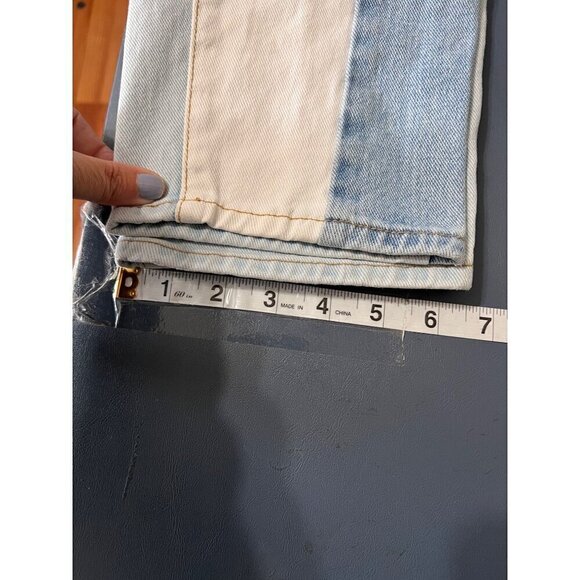PacSun Womens High-Rise Two-Tone Mom‎ Jeans Size 25 Cotton Blend Blue & White - Picture 12 of 13
